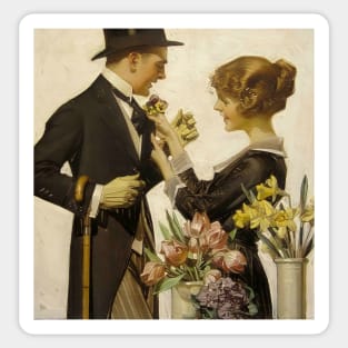 The Florist, 1920 Joseph Christian Leyendecker Sticker